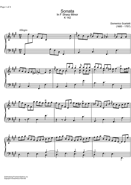 Sonata f# minor K142