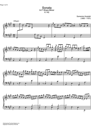 Sonata f# minor K142