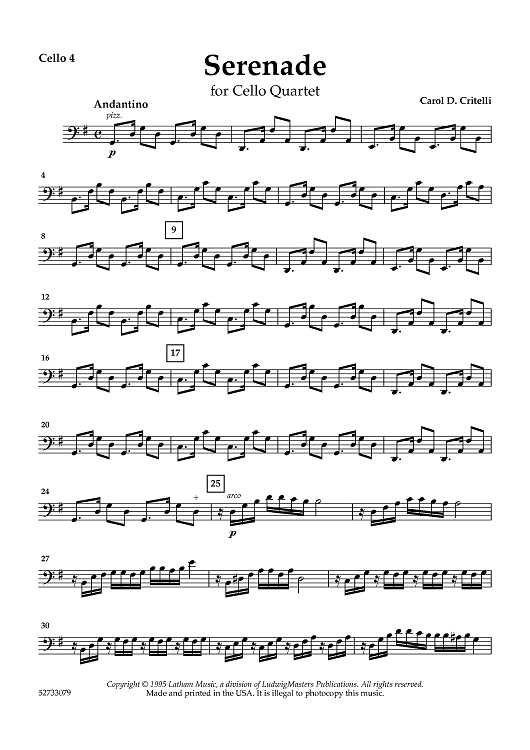 Serenade for Cello Quartet - Cello 4