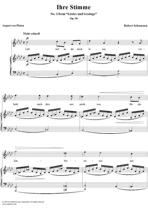 Lieder und Gesänge, op. 96, no. 3:  Ihre Stimme