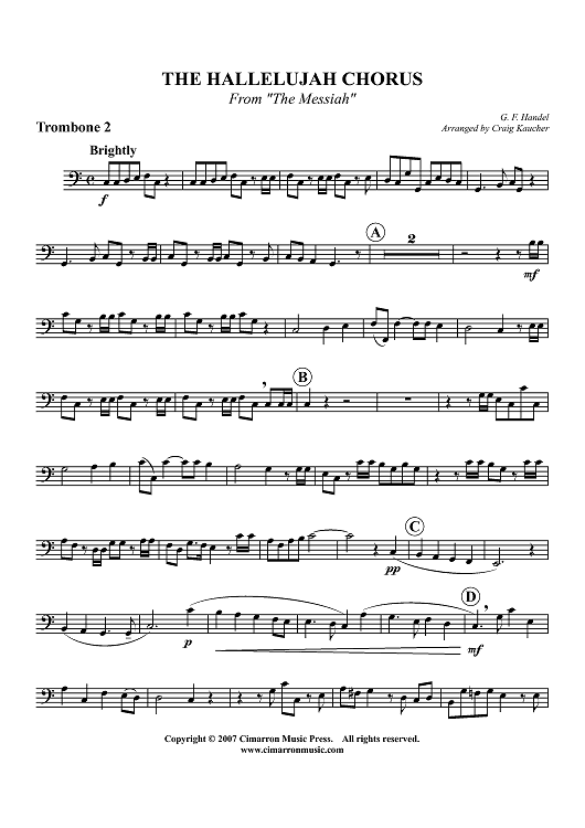 Hallelujah Chorus - From "The Messiah" - Trombone 2