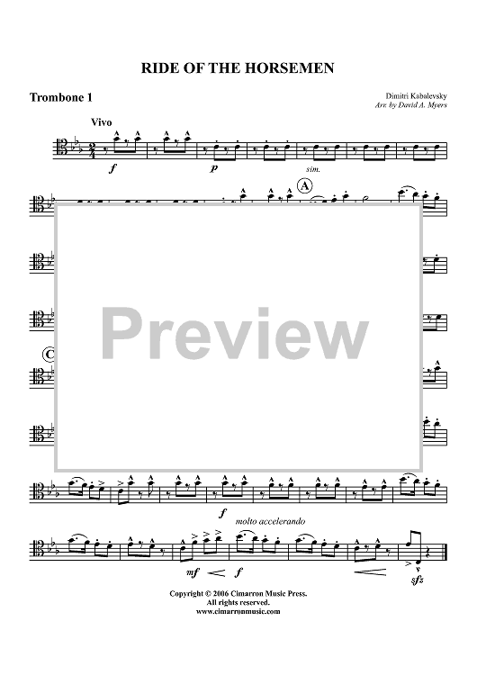 Ride of the Horsemen - Trombone 1