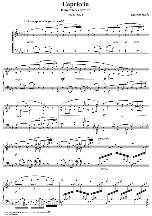 Capriccio in E-flat Major, Op. 84, No. 1