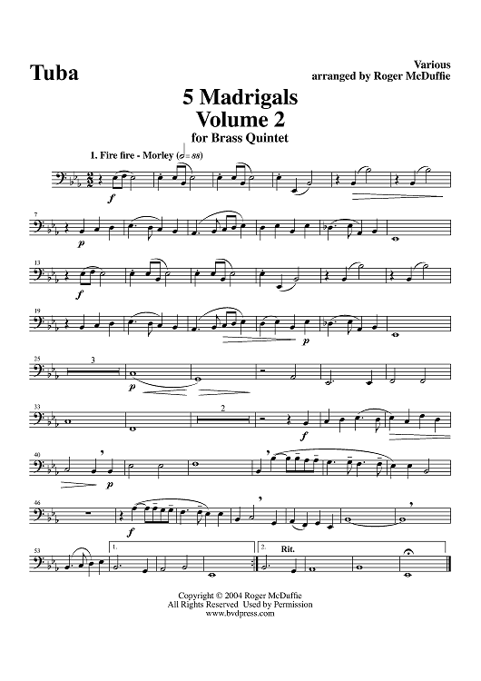 5 Madrigals, Vol. 2 - Tuba