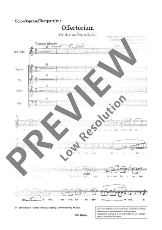 Offertorium "In die solemnitatis" - Choral Score