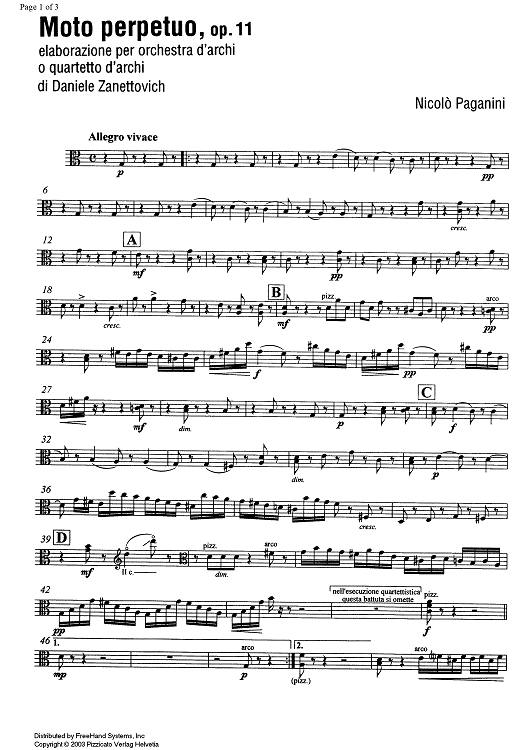 Moto perpetuo Op.11 - Viola