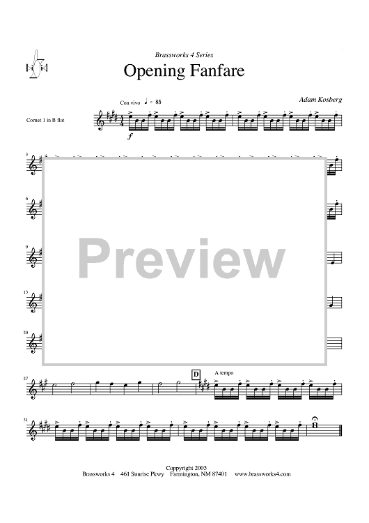 Opening Fanfare - Trumpet 1 in Bb