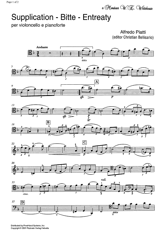 Supplication - Cello