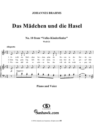 Das Mädchen und die Hasel - No. 10 from "Volks-Kinderlieder"  WoO 31