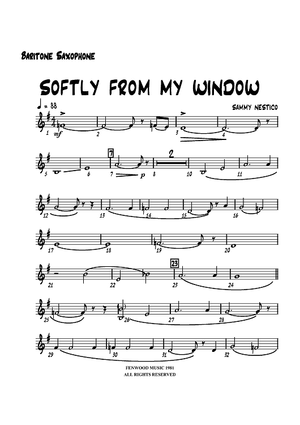 Softly from My Window - Baritone Sax