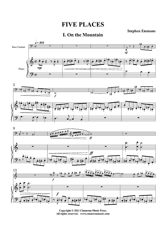 Five Pieces - Piano Score