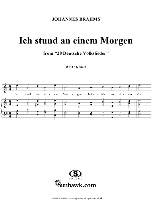 Ich stund an einem Morgen