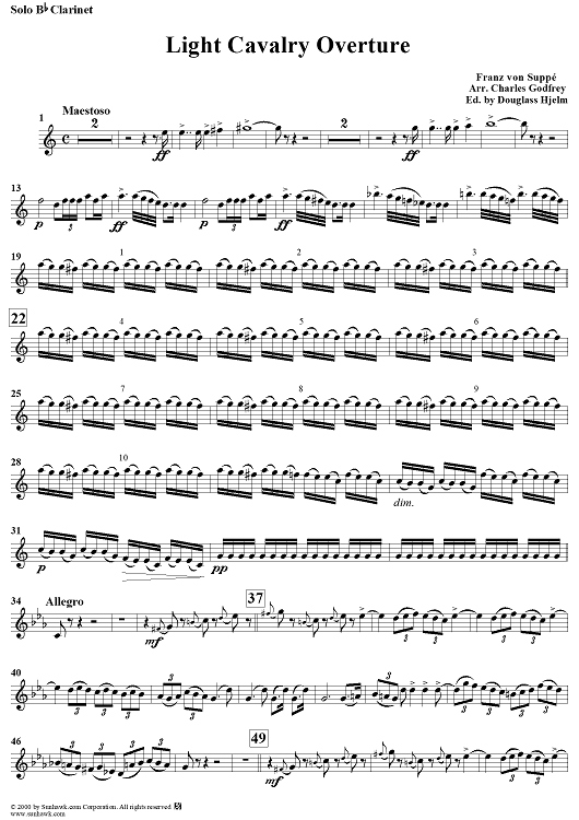 Light Cavalry Overture - Solo Clarinet