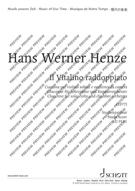 Il Vitalino raddoppiato - Full Score