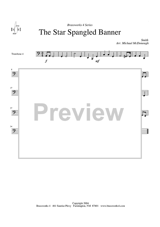 The Star-Spangled Banner - Trombone 4