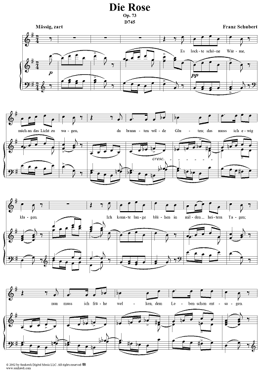 Die Rose, Op.73, D745