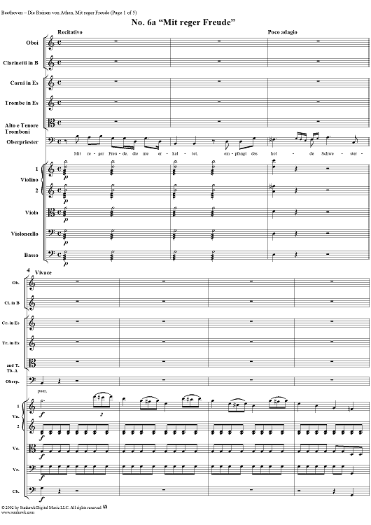 Mit reger Freude, No. 6a from "Die Ruinen von Athen", Op. 113 - Full Score