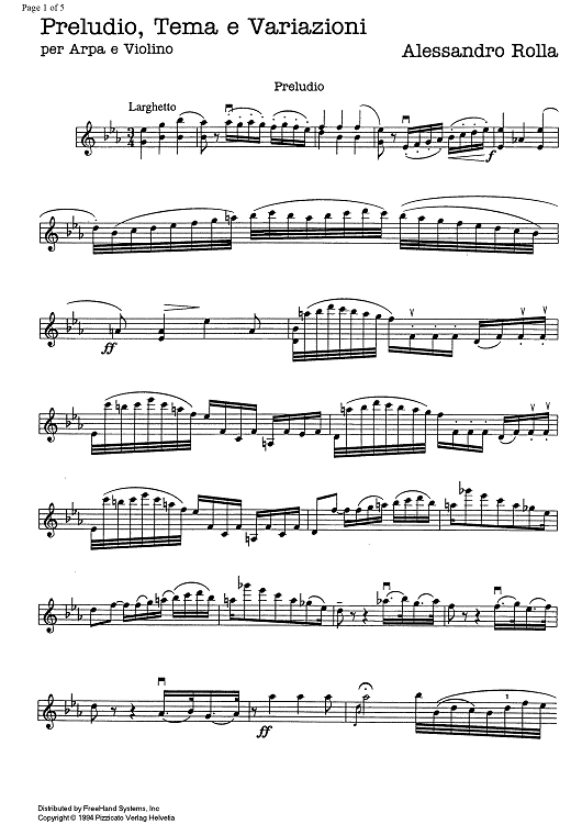 Prelude, Theme and Variations - Violin