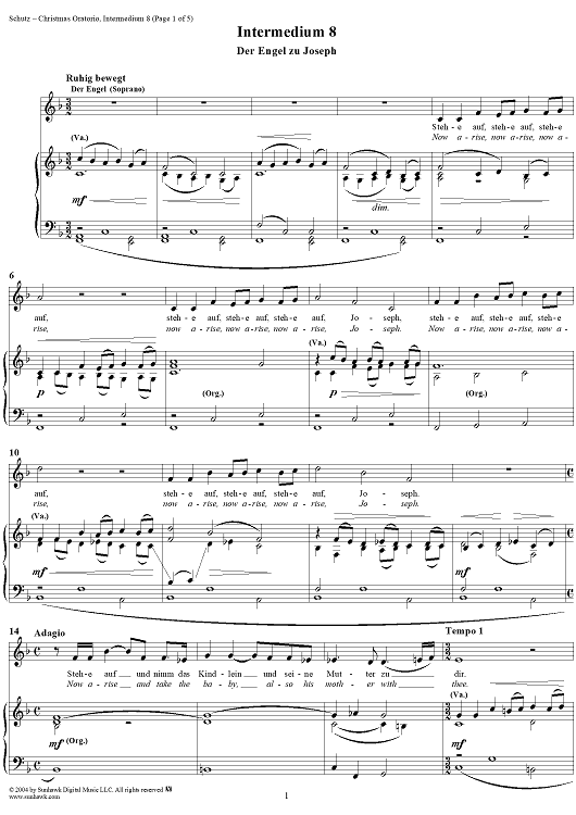 Christmas Oratorio: Intermedium VIII - Der Engel (Mezzosopran) "Stehe auf, Joseph"