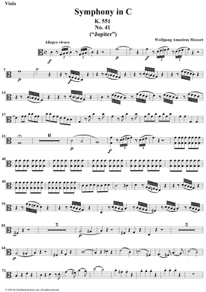 Symphony No. 41 in C Major, K551 ("Jupiter") - Viola