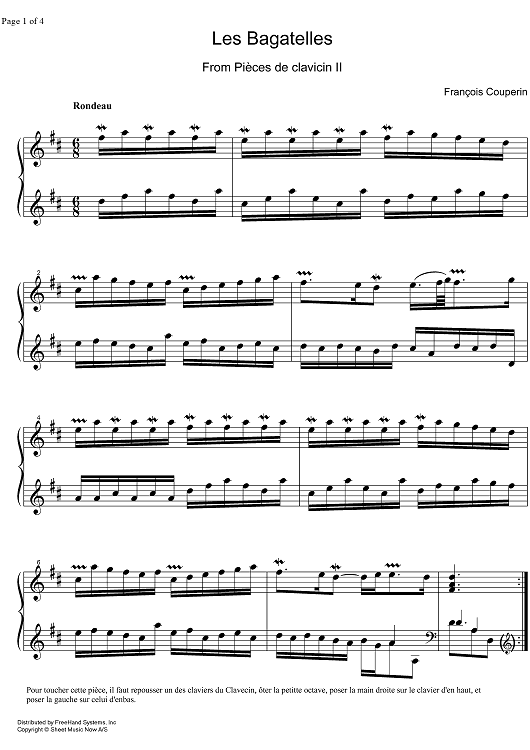 Pièces de clavecin 10th ordre, Les Bagatelles