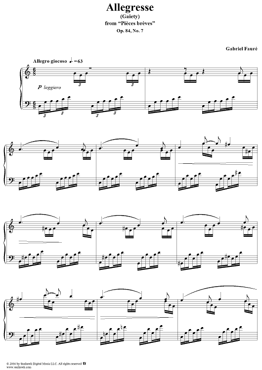 Allègresse in C Major, Op. 84, No. 7