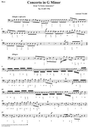 Concerto in G Minor    - from "L'Estro Armonico" - Op. 3/2  (RV578) - Bass