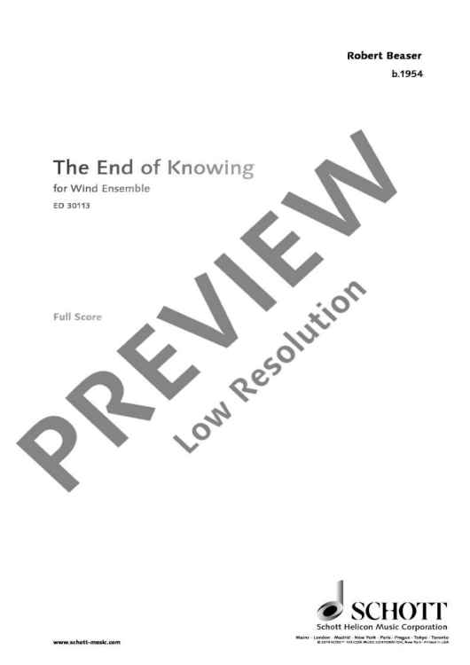 The End of Knowing - Score