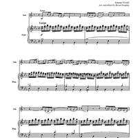 Largo from "Winter - The Four Seasons" - Piano Score