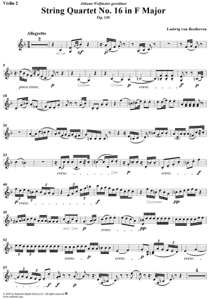 String Quartet No. 16 in F Major, Op. 135 - Violin 2