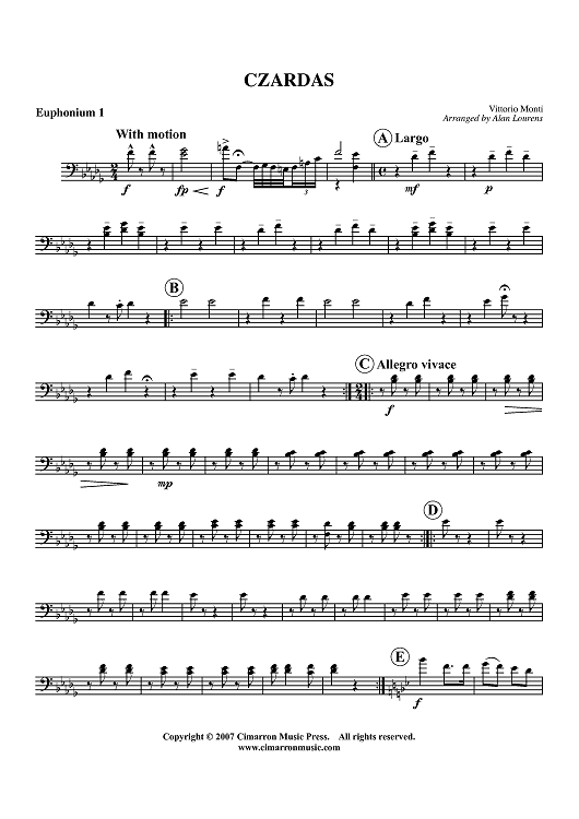 Czardas - Euphonium 1 BC/TC