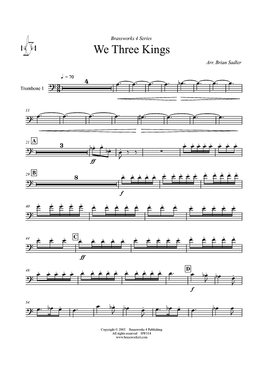 We Three Kings - Trombone 1