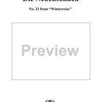 Winterreise (Song Cycle), Op.89, No. 23 - Die Nebensonnen, D911 - No. 23 from "Winterreise"  Op.89