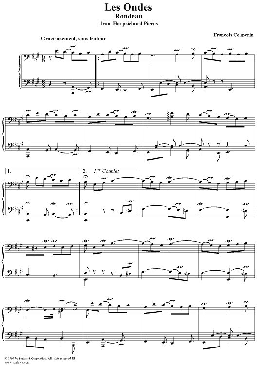 Harpsichord Pieces, Book 1, Suite 5, No.14:  Les Ondes Rondeau