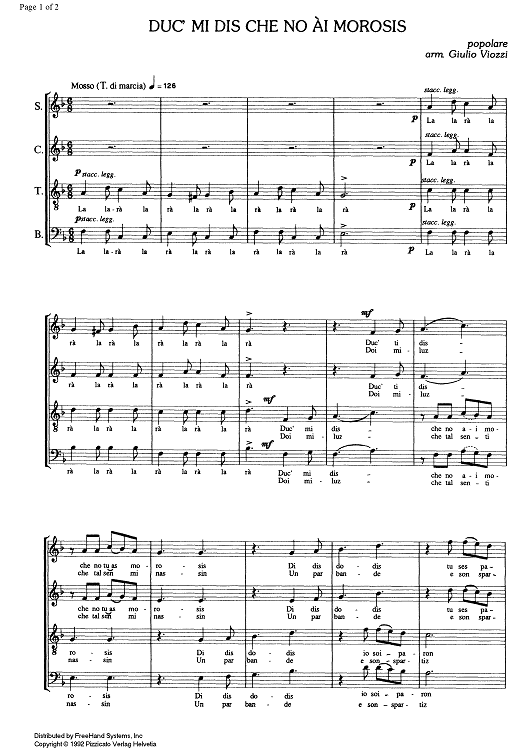 Duc' mi dis che no ài morosis