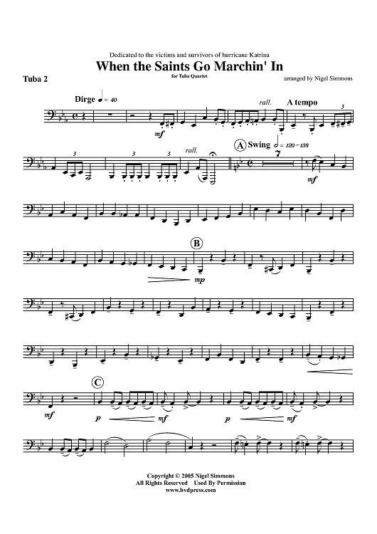 When the Saints Go Marchin' In - Tuba 2