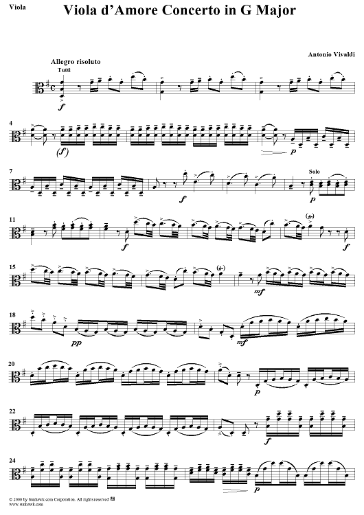 Viola d'Amore Concerto in G Major - Viola