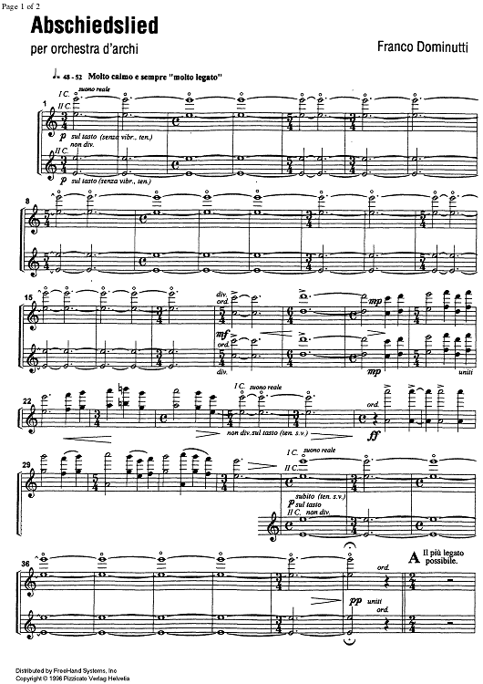 Abschiedslied - Violin 1