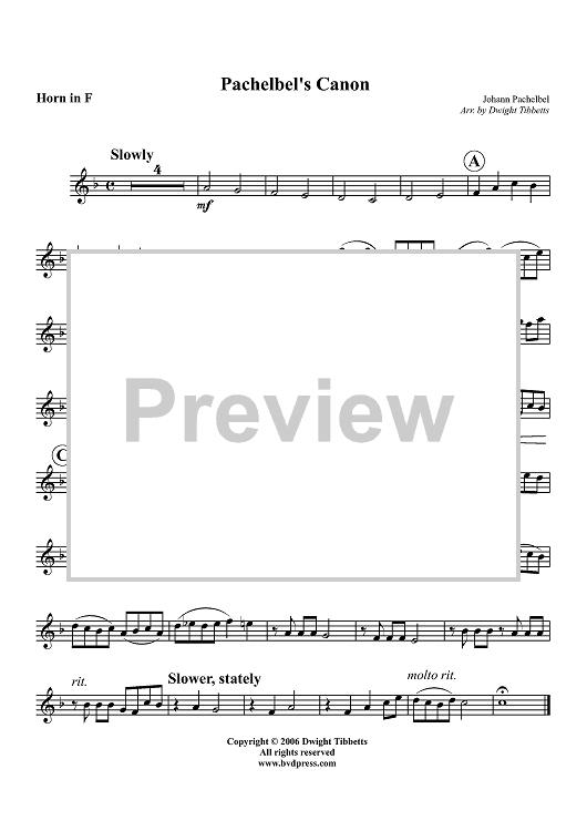 Pachelbel's Canon - Horn in F
