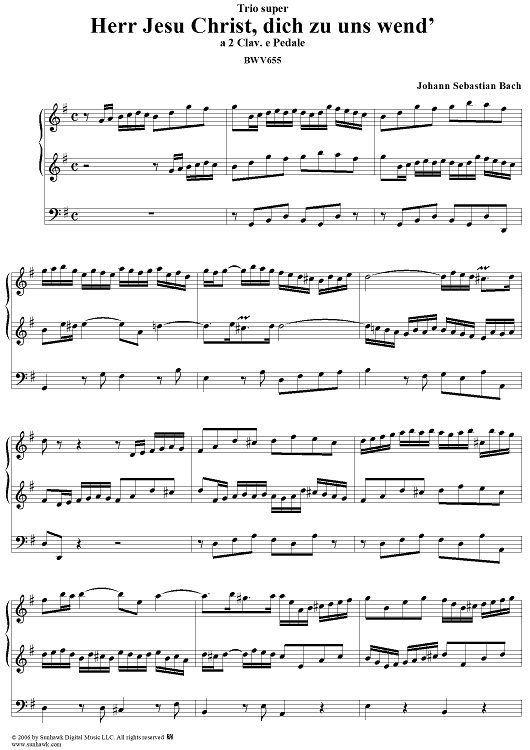 Herr Jesu Christ, dich zu uns wend, trio, No. 5 from "18 Leipzig Chorale Preludes", BWV655