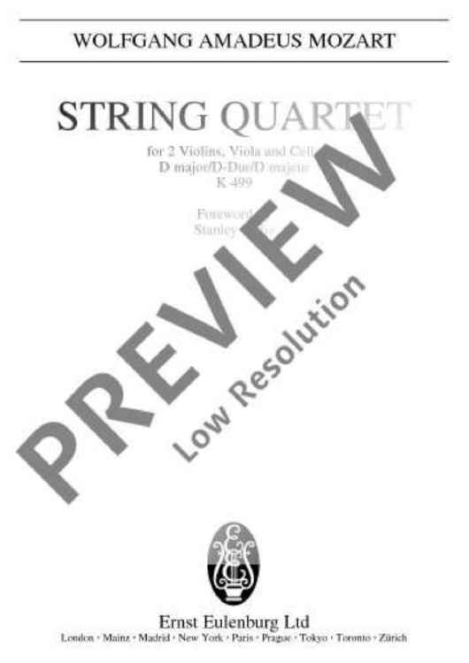 Strinq Quartet D major - Full Score