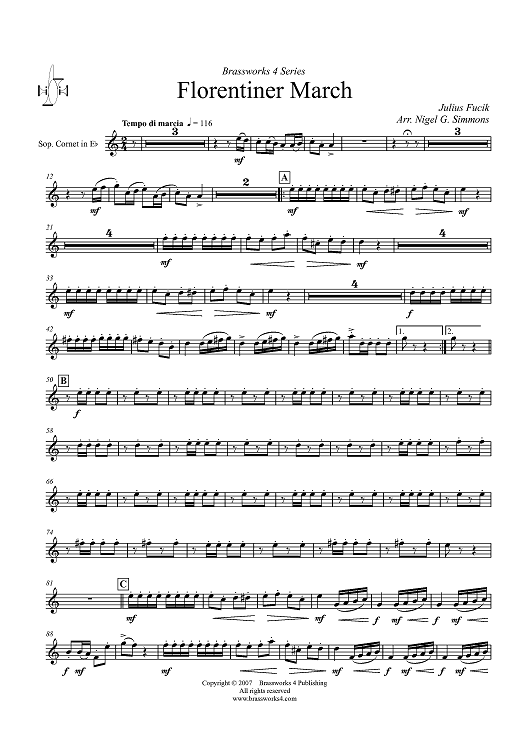 Florentiner March - Soprano Cornet in E-flat