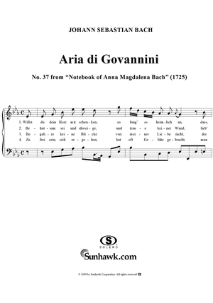 Aria di Govannini - No. 37 from "Notebook of Anna Magdalena Bach" (1725)