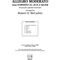 Allegro Moderato from Symphony No. 29 in A Major - Score Cover