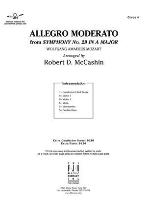Allegro Moderato from Symphony No. 29 in A Major - Score Cover