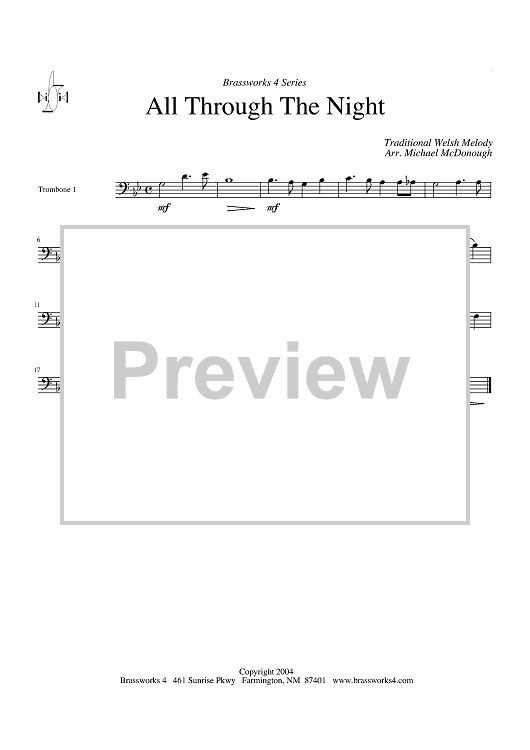All Through The Night - Trombone 1