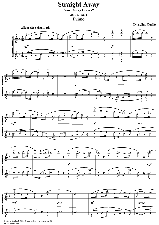 Straight Away, No. 6 from "Stray Leaves", Op. 202