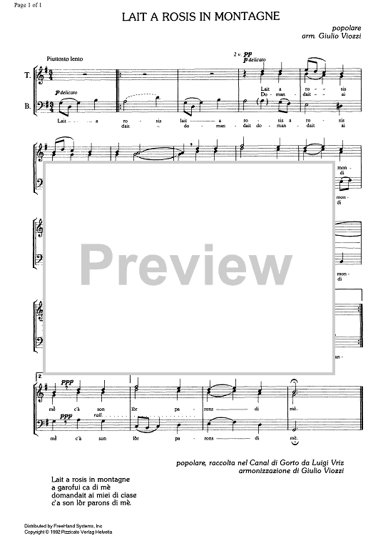 Lait a rosis in montagne