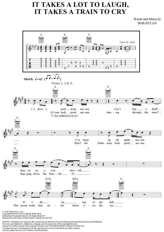 It Takes a Lot to Laugh, It Takes a Train to Cry