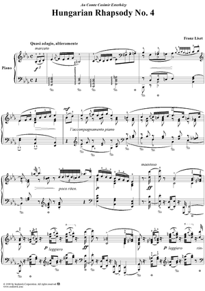Hungarian Rhapsody No. 4 in E-flat Major